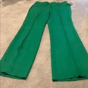 Green linen bootcut pants Anthropologie 6